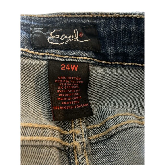 Earl Jeans Women’s 24W‎ Denim Shorts Plus Size Blue Stretch Bermuda - Picture 8 of 8